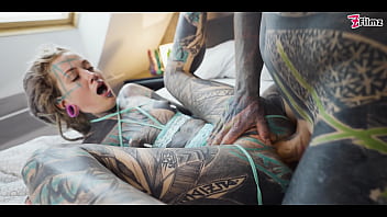 Preview 2 of Actrus Nidhi Bhanushali Xxx - tattoo girl ANUSKATZZ get fucked balls deep in her ass / ANAL,  gape,  prolapse,  split tounge blow job,  punk,  goth - ZF019