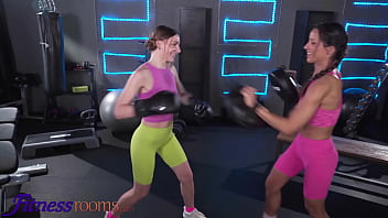 Preview 1 of First Time Male Body - Fitness Rooms MILF lesbian Angel Dark fingering petite babe Arina Shypussy licking orgasm at the gym