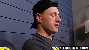 Preview 1 of Virgin Girl Bleeding Sex Pussy - Hot fraternity jocks comparing their dicks