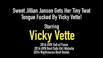Preview 1 of Cute Girl Dirty Anal - Sweet Jillian Janson Gets Her Tiny Twat Tongue Fucked By Vicky Vette!