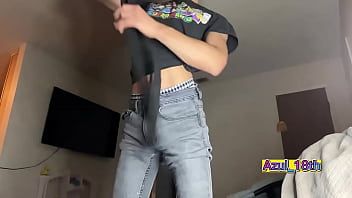 Preview 2 of Girls Masterbed Hot - Young man emo masturbates in his bedroom after drinking beer at the bar