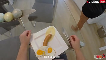 Preview 1 of Real Public Virgin For Money - Stepmom hints at sex during breakfast and asks me to fuck her hard in her ass
