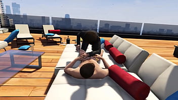 Preview 3 of Oield Sex - GTA 5 - Tennis Coach fucks Natalia Zverovna while waiting for Michael &amp_ Franklin (Moans Added)