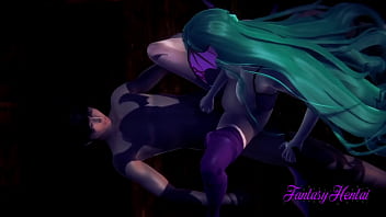 Preview 2 of Cheating Sex With Sister Gf - Darkstalkers Hentai - Morrigan  Blowjob and fucked with multiple cum - Anime Manga Porn