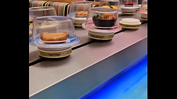 Preview 2 of Sexhubpron - I&#039_m at a conveyor belt sushi place! Who wants to buy me some sushi?