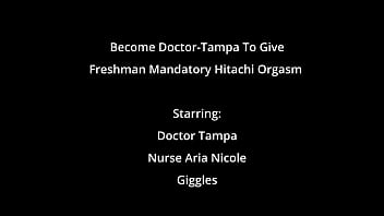 Preview 2 of My Brother Sister Sleeping - Become Doctor-Tampa,  Give Ebony Freshman Giggles Mandatory Orgasms During Student Physical With Nurse Aria Nicole! Full Movie Only At HitachiHoes - Reup