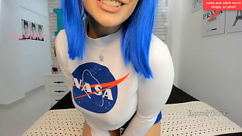 Preview 1 of Lucie Wilde Sex Big Black Cock - Sex Dice Game Nasa Chan cosplay girl blue hair big tits and big butt,  twerking,  teasing and oil on tits,  do you want to play this game??