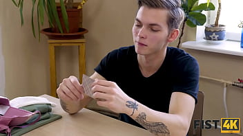 Preview 1 of Gloryhe Swallows - FIST4K. Skillful card shark satisfies loser with penis and fist in her pussy