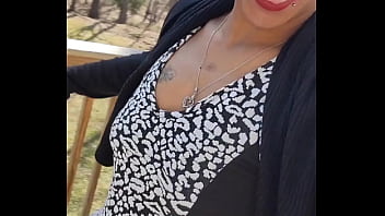 Preview 4 of Cum Lela Star - Outside on the porch sucking my cucumber and fucking my holes while other humans are around come
