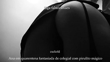 Preview 3 of Sex Ass Nylon - (Trecho) Hotwife safadinha fantasiada de colegial brincando com o pirulito m&aacute_gico.