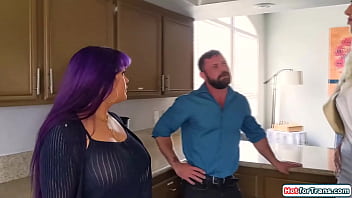 Preview 1 of Olahraga Sambil Ngentot - Trans broker Cherry Mavrik fucks couple