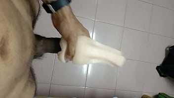 Preview 2 of Pakistani Desi Mom Boy - Jerking off my thick dick with a flesh light