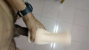 Preview 3 of Pakistani Desi Mom Boy - Jerking off my thick dick with a flesh light