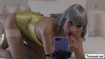 Preview 1 of Lady Ladey Sex - Big guy rips off shemales tight ass so hard