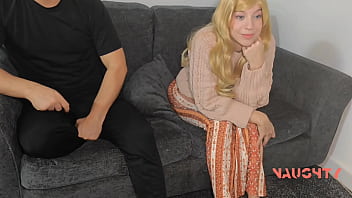 Preview 1 of New Seelpak New Year Beeg - Step-Mom and Step-Son Share a Couch