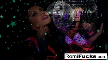 Preview 2 of Naughty Fucks - Romi Rain plays with a disco ball before stuffing toying her pussy