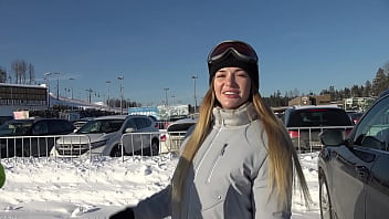 Preview 1 of Cutie Reynstar - Couple tempt ski instructor into FFM threesome
