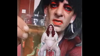 Preview 4 of Cum By Many Boys - bisexual sissy male naked and exposed while taking a pee then swallowing it part 2