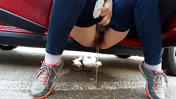 Preview 3 of Jab Koi - Natural hairy pussy Turkish wife peeing in the public
