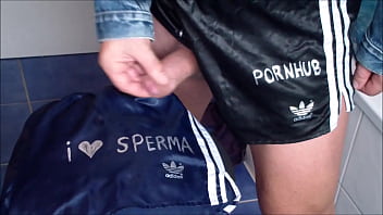 Preview 2 of Mom And Cli9ent - Cum walk with satin nylon shorts