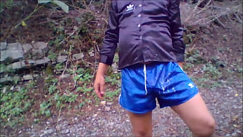 Preview 4 of Mom And Cli9ent - Cum walk with satin nylon shorts