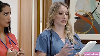 Preview 1 of New Barbie Xxx - Blonde doctor facesitted by her nurse