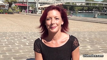 Preview 2 of Friend Maserbaate - Redhead amateur MILF in lingerie fucked on a vaction