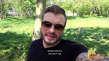 Preview 1 of Russian Granny Lesbian Sluts - DTFdating - BRUNETTE MILF WITH BIG NATURAL TITS GETS FUCKED BY STRANGER OUTDOORS