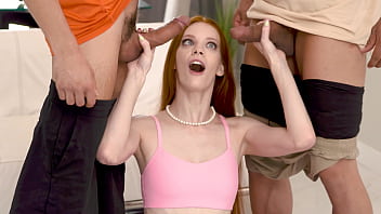 Preview 2 of Oor Milk - Racy Redhead Erin Everheart Gets DP Slammed By Her Coach And His Colleague GP3072