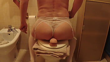 Preview 4 of Old Aman Fox - white lingerie dildo anal crossdresser 1