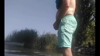 Preview 3 of Hmain - Chubby guy pees in the lake!