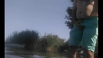 Preview 4 of Hmain - Chubby guy pees in the lake!