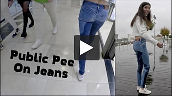 Preview 3 of 1 T Me Xxxxx Xxxwww Video - Public Pee in Jeans in Shopping Mall
