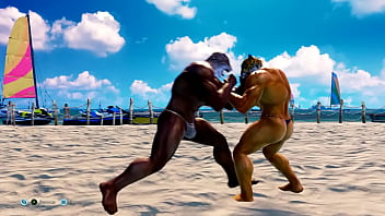 Preview 1 of Wyfei Ass - Tekken 7 king and armor king figure four leg lock gyakuryona