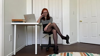 Preview 4 of Home Incense - heel dangling pantyhose boss gives you JOI and SPH - preview - full video on Manyvids - SteelDom
