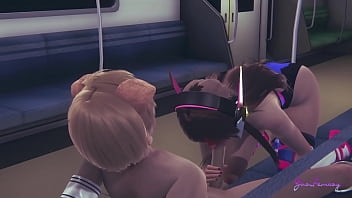 Preview 4 of Slapping Pussy Lips - Overwatch Yaoi Femboy - D.va Handjob &amp_ Blowjob - Japanese asian manga anime game porn gay