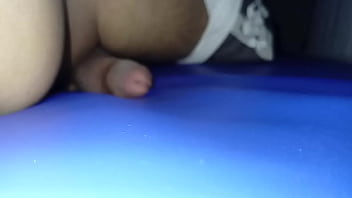 Preview 1 of Big Bbw Kiss Love Smaller Boy - masturbation and ejaculation cum on mattress with leather cover