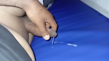 Preview 4 of Big Bbw Kiss Love Smaller Boy - masturbation and ejaculation cum on mattress with leather cover