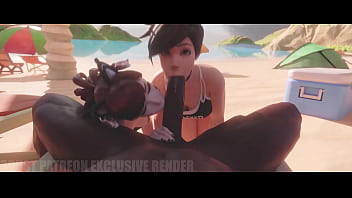 Preview 3 of Brazzers Bdy - Tracer and d.va suck bbc