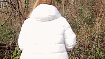 Preview 1 of Grupboys Black Grils - Risky Blowjob in a Public Park with Cum swallow - Ava Monn