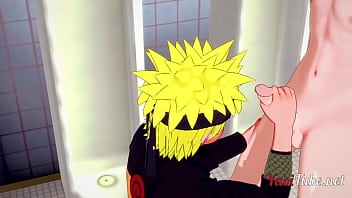 Preview 2 of Madaje Anal - Naruto Yaoi - Naruto &amp_ Sasuke Having Sex in School&#039_s Restroom and cums in his mouth and ass. Bareback Anal Creampie 1/2