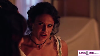 Preview 2 of Forced Wife Cheat Husband - Busty milf spirit needs lesbian pussy licking sex to escape