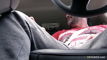 Preview 3 of Red Head Cam Girl - Fucking the stepson in the car - Bishop Angus,  Britain Westbury