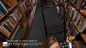 Preview 2 of 17 Year Gerls - VR BANGERS Silent fuck in the library