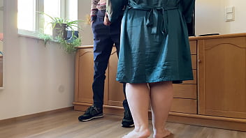 Preview 1 of Spa Blojob - Dear Stepmother-in-law takes off her panties and pees with her legs wide open in a bucket next to her son-in-law