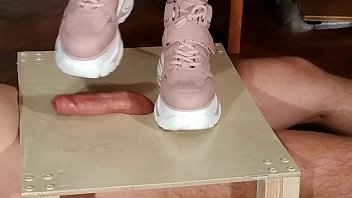 Preview 4 of Blonde Zinda - Domina cock stomping slave in pink boots (magyar al&aacute_z&aacute_s) pt2 HD