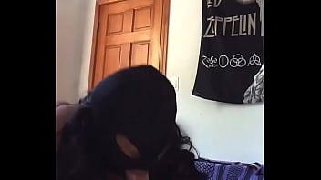Preview 2 of Teenagers Son Mom - INTERRACIAL DEEP THROAT and FACE FUCKING,  Masked BBW sucks fat white cock and deep throating and face fucking