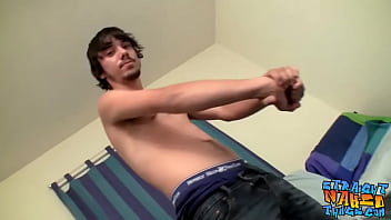 Preview 1 of Sampson Cartoon - Adorable straight amateur Chad Turner rubs big dick and cums