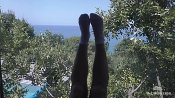Preview 3 of Shit Duck Videos - Enticing Mistress Legs In White Socks Greets The Morning