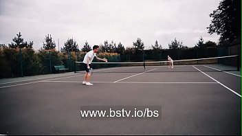 Preview 1 of Jenni Lee Forced Fuck - British Lucia Love fucks her tennis coach in public
